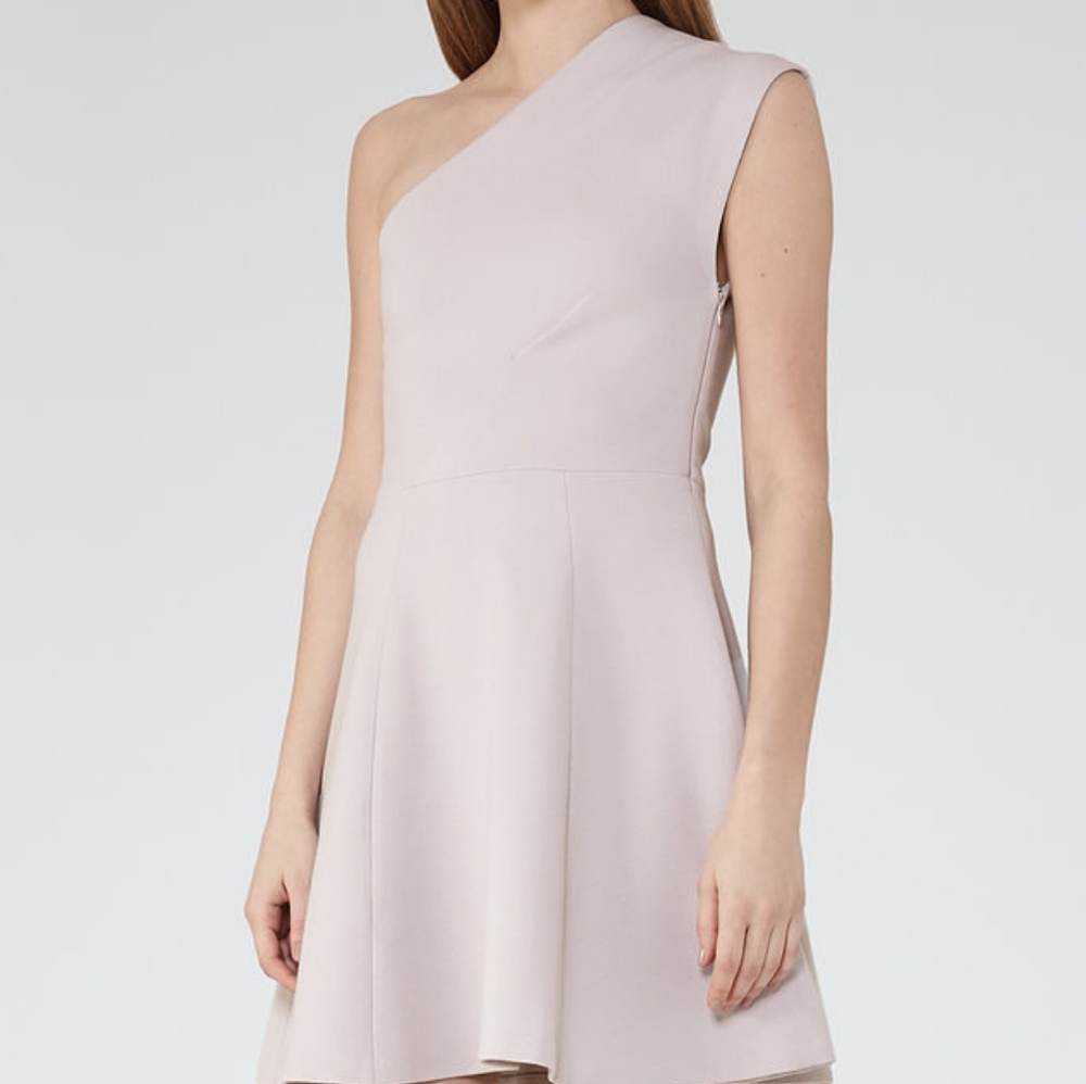 Reiss One-Shoulder Pale Blush Dress